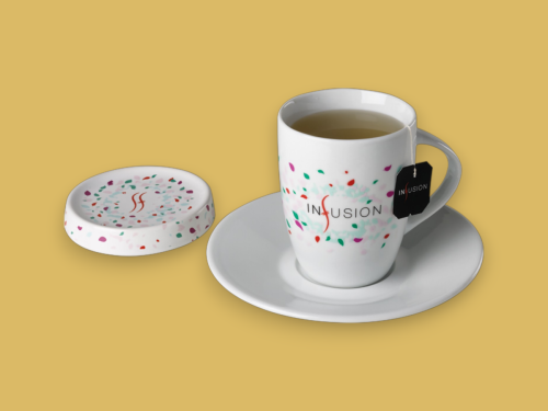 Set tisana in ceramica con decalco CMYK