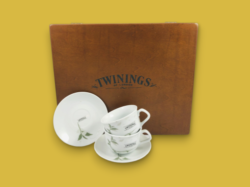 Set Twinings tazza classica in porcellana con scatola in legno porta tè