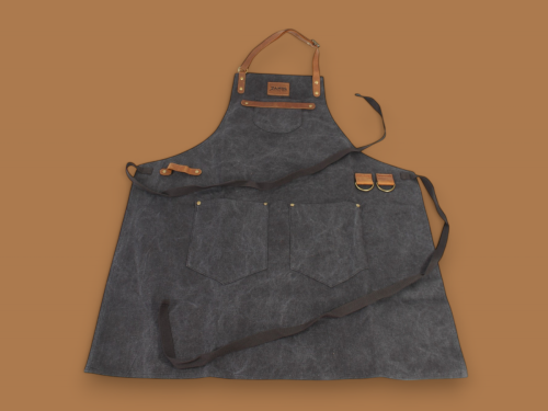 Grembiule in canvas ed elementi in cuoio